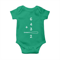 Double Play Baby Onesie 6 4 3 2 Vintage Baseball Bat Softball Player