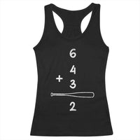 Double Play Racerback Tank Top 6 4 3 2 Vintage Baseball Bat Softball Player
