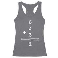 Double Play Racerback Tank Top 6 4 3 2 Vintage Baseball Bat Softball Player