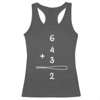 Double Play Racerback Tank Top 6 4 3 2 Vintage Baseball Bat Softball Player