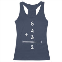 Double Play Racerback Tank Top 6 4 3 2 Vintage Baseball Bat Softball Player