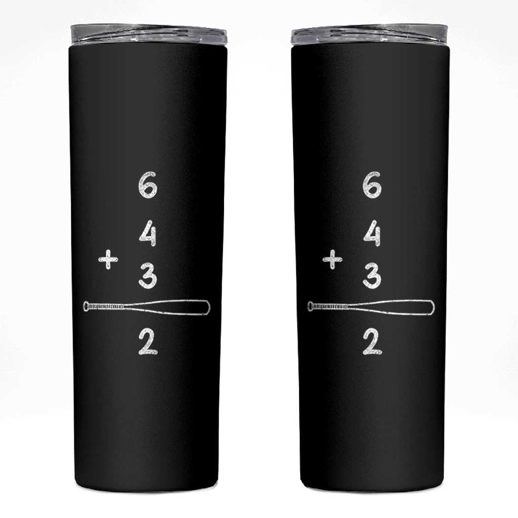 Double Play Skinny Tumbler 6 4 3 2 Vintage Baseball Bat Softball Player