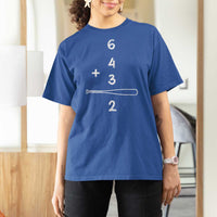 Double Play T Shirt For Women 6 4 3 2 Vintage Baseball Bat Softball Player