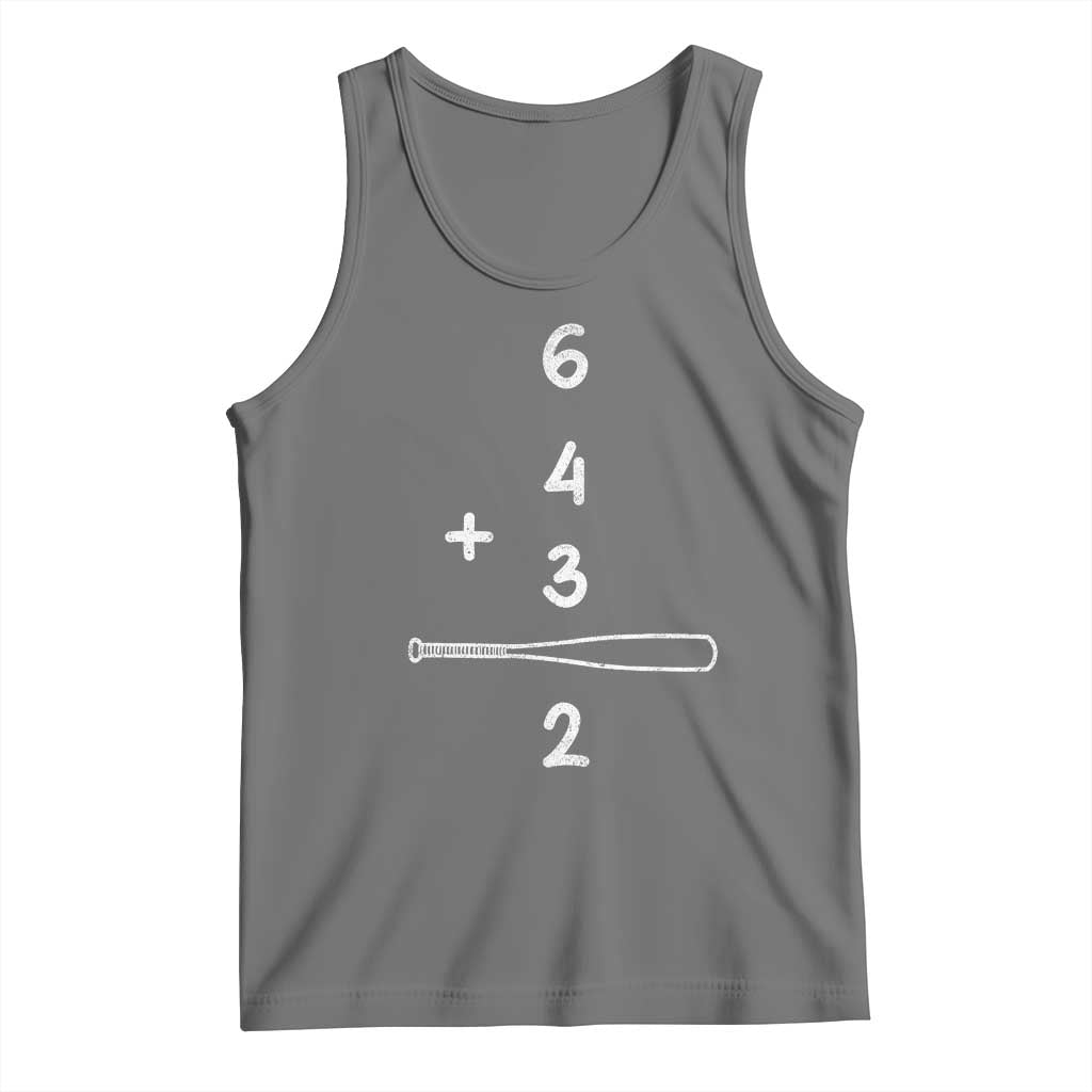 Double Play Tank Top 6 4 3 2 Vintage Baseball Bat Softball Player