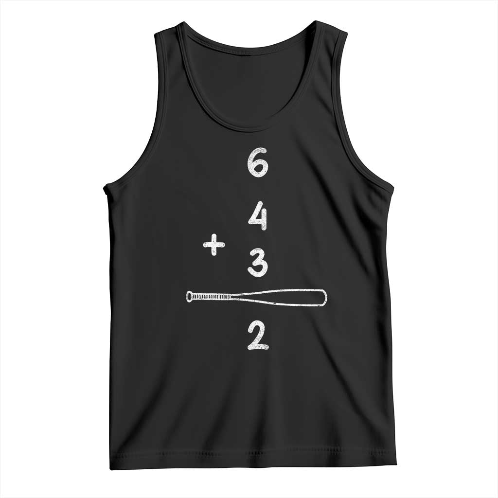 Double Play Tank Top 6 4 3 2 Vintage Baseball Bat Softball Player