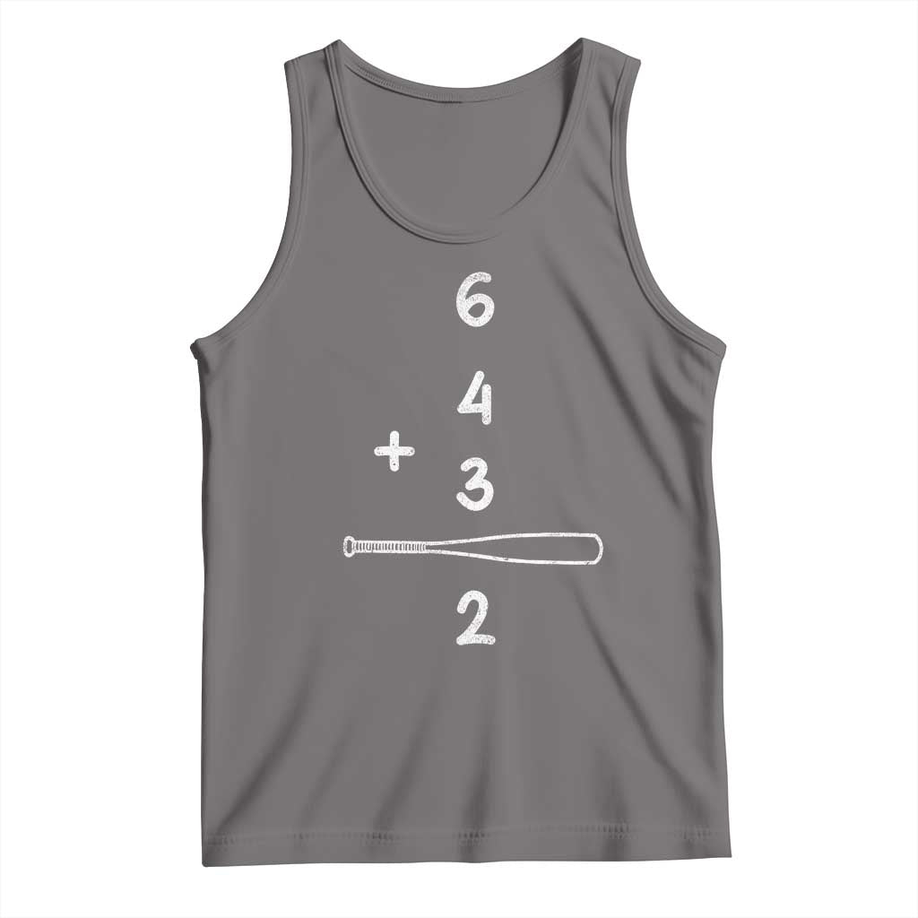 Double Play Tank Top 6 4 3 2 Vintage Baseball Bat Softball Player