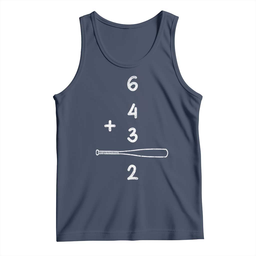 Double Play Tank Top 6 4 3 2 Vintage Baseball Bat Softball Player