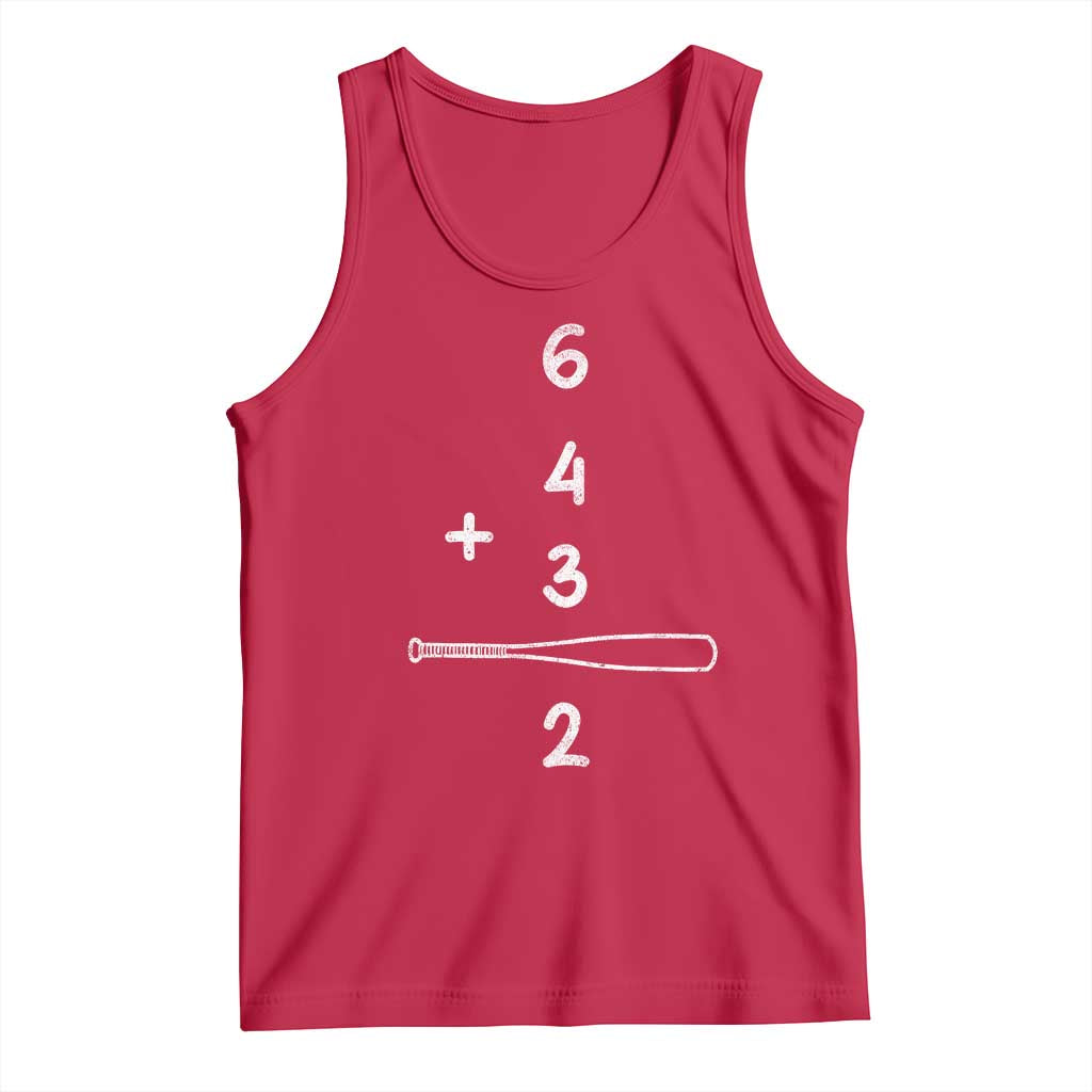 Double Play Tank Top 6 4 3 2 Vintage Baseball Bat Softball Player