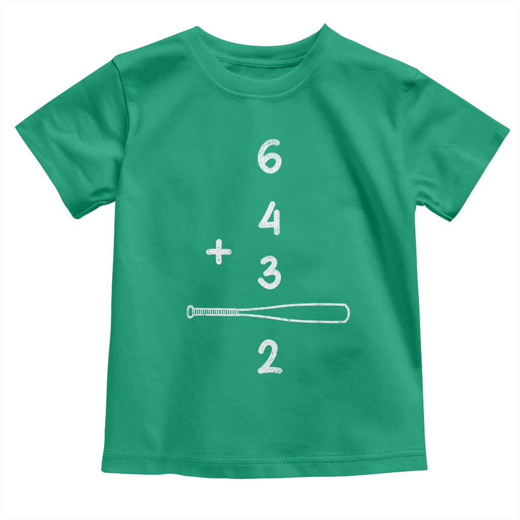 Double Play Toddler T Shirt 6 4 3 2 Vintage Baseball Bat Softball Player