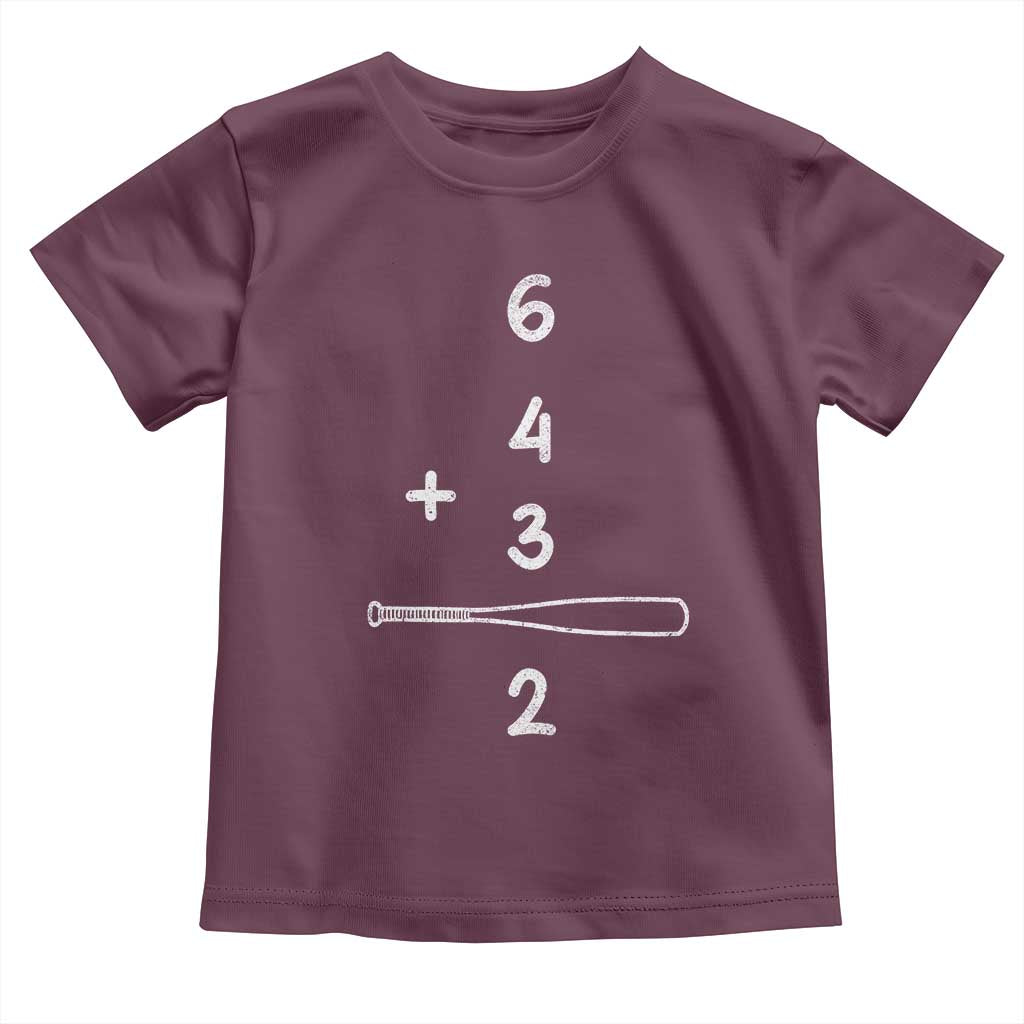 Double Play Toddler T Shirt 6 4 3 2 Vintage Baseball Bat Softball Player