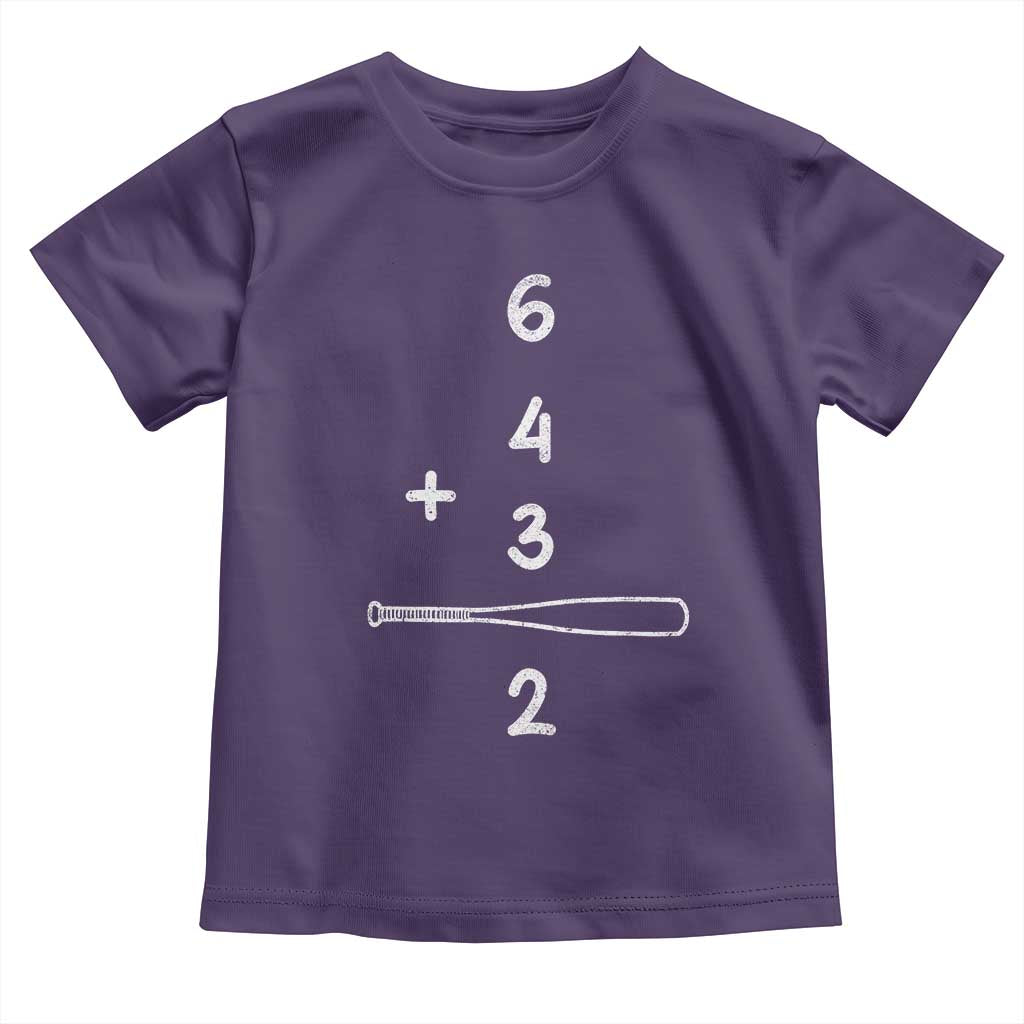 Double Play Toddler T Shirt 6 4 3 2 Vintage Baseball Bat Softball Player