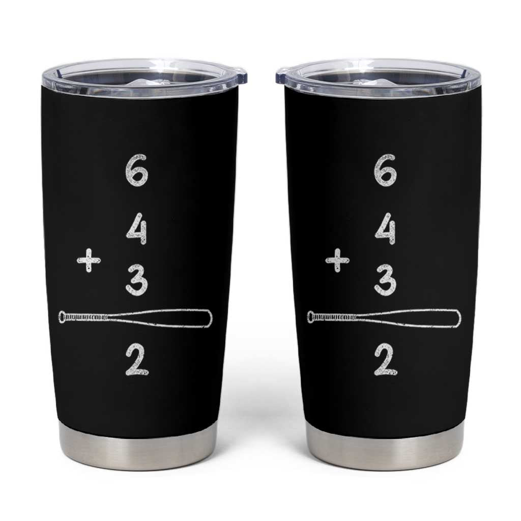 Double Play Tumbler Cup 6 4 3 2 Vintage Baseball Bat Softball Player