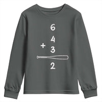 Double Play Youth Sweatshirt 6 4 3 2 Vintage Baseball Bat Softball Player