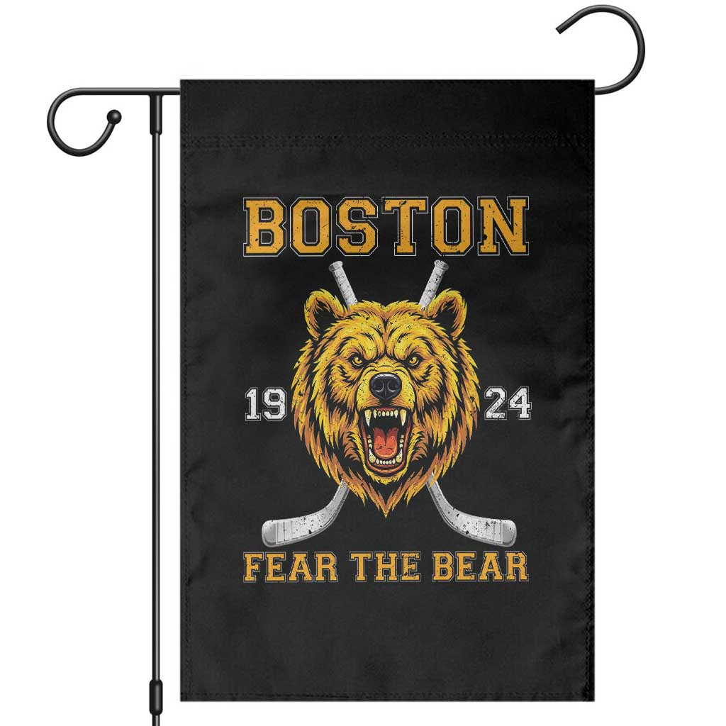Boston Ice Hockey Garden Flag Retro Vintage Fear The Bear