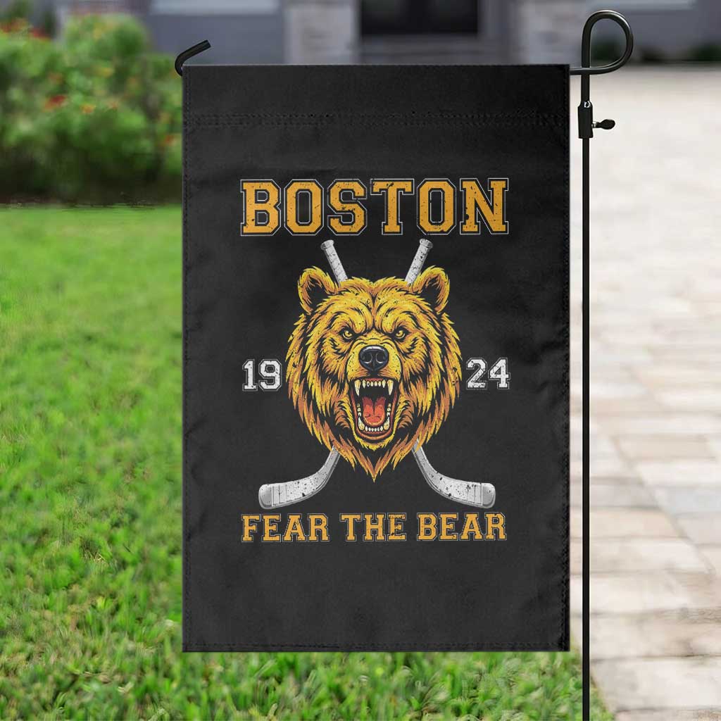 Boston Ice Hockey Garden Flag Retro Vintage Fear The Bear