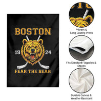Boston Ice Hockey Garden Flag Retro Vintage Fear The Bear