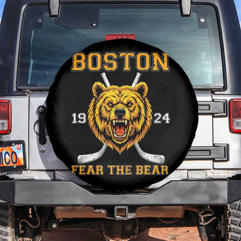 Boston Ice Hockey Spare Tire Cover Retro Vintage Fear The Bear