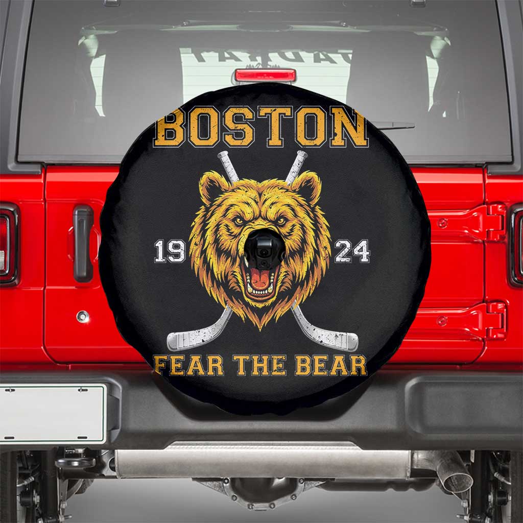 Boston Ice Hockey Spare Tire Cover Retro Vintage Fear The Bear