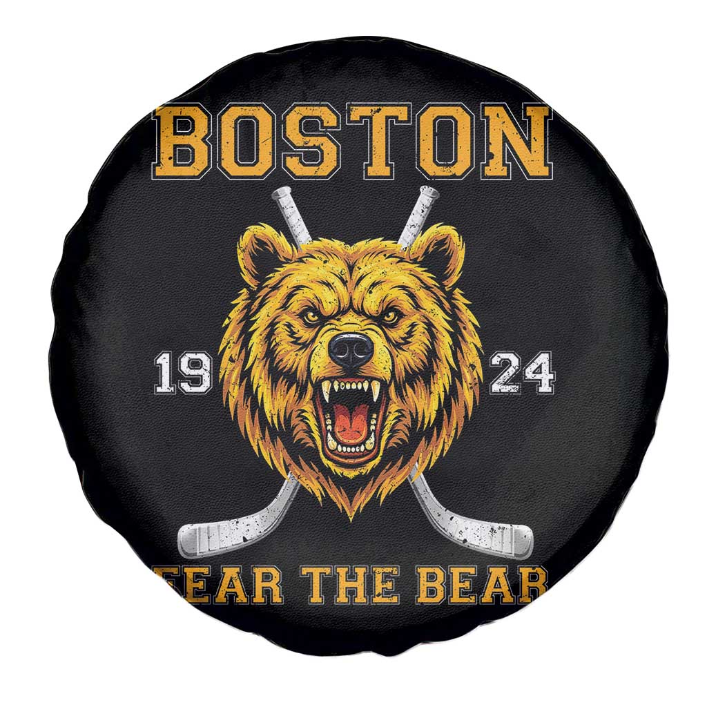 Boston Ice Hockey Spare Tire Cover Retro Vintage Fear The Bear