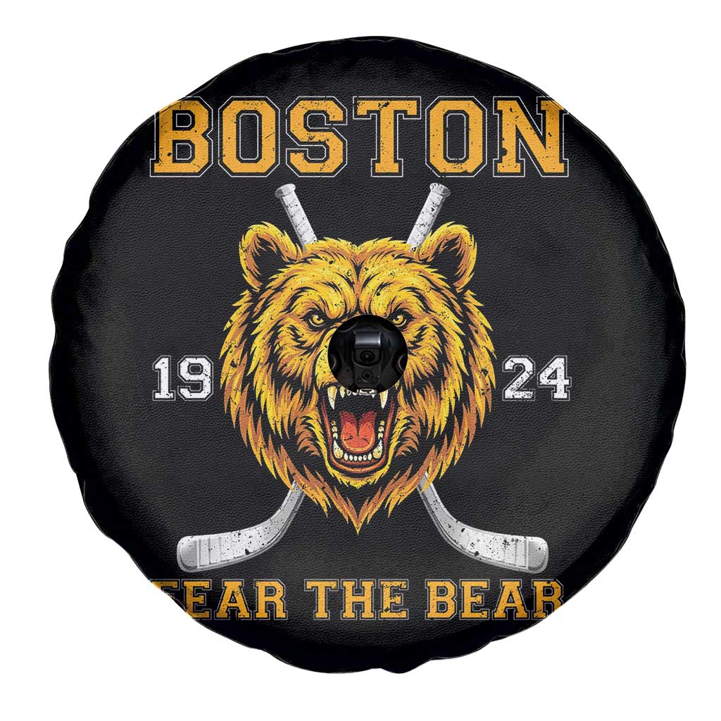 Boston Ice Hockey Spare Tire Cover Retro Vintage Fear The Bear