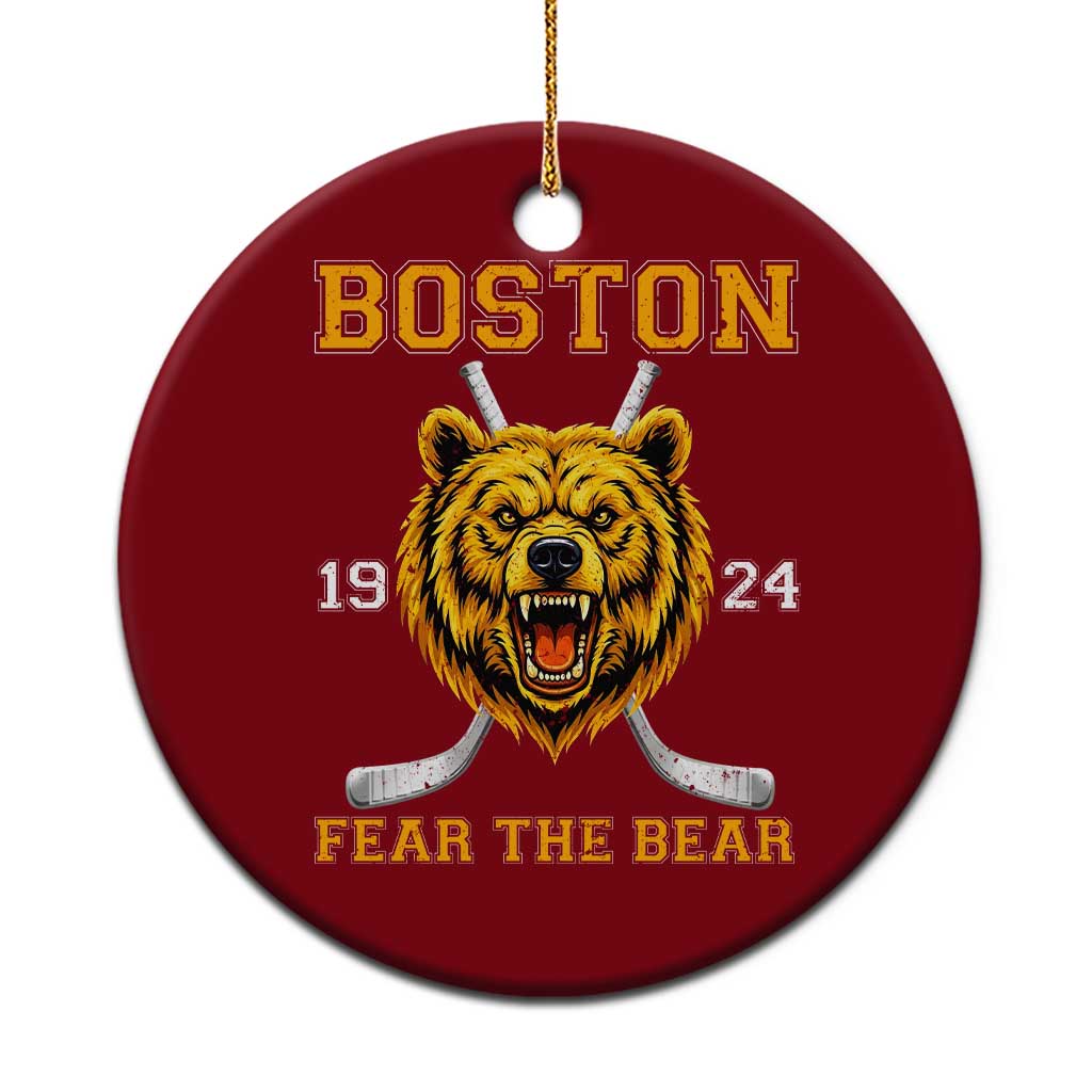 Boston Ice Hockey Ceramic Ornament Retro Vintage Fear The Bear