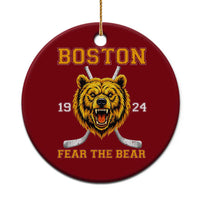 Boston Ice Hockey Ceramic Ornament Retro Vintage Fear The Bear
