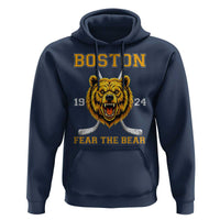Boston Ice Hockey Hoodie Retro Vintage Fear The Bear