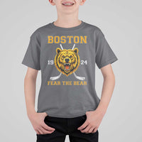 Boston Ice Hockey T Shirt For Kid Retro Vintage Fear The Bear