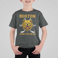 Boston Ice Hockey T Shirt For Kid Retro Vintage Fear The Bear
