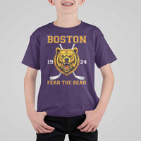 Boston Ice Hockey T Shirt For Kid Retro Vintage Fear The Bear