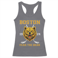 Boston Ice Hockey Racerback Tank Top Retro Vintage Fear The Bear