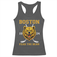 Boston Ice Hockey Racerback Tank Top Retro Vintage Fear The Bear