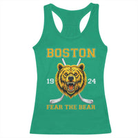Boston Ice Hockey Racerback Tank Top Retro Vintage Fear The Bear