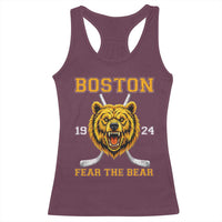 Boston Ice Hockey Racerback Tank Top Retro Vintage Fear The Bear