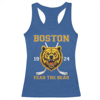 Boston Ice Hockey Racerback Tank Top Retro Vintage Fear The Bear