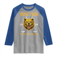 Boston Ice Hockey Raglan Shirt Retro Vintage Fear The Bear
