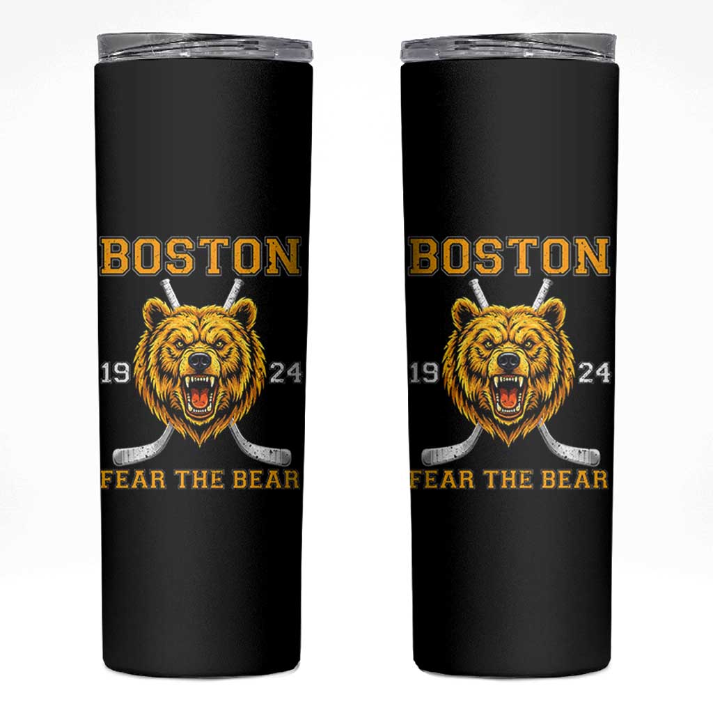 Boston Ice Hockey Skinny Tumbler Retro Vintage Fear The Bear