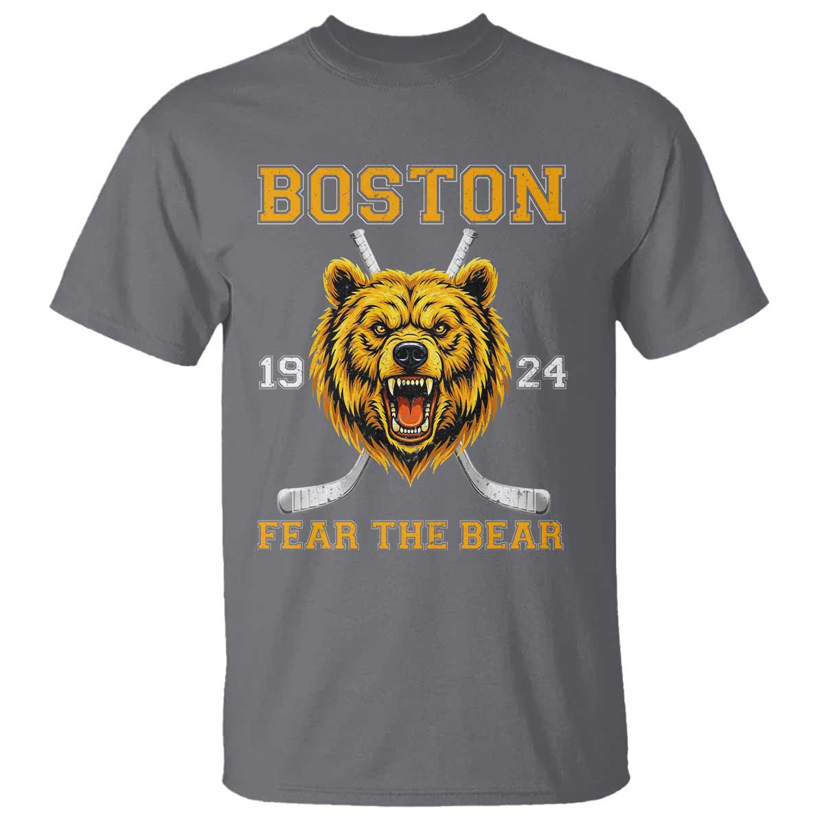 Boston Ice Hockey T Shirt Retro Vintage Fear The Bear