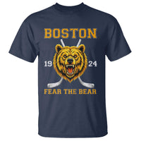 Boston Ice Hockey T Shirt Retro Vintage Fear The Bear