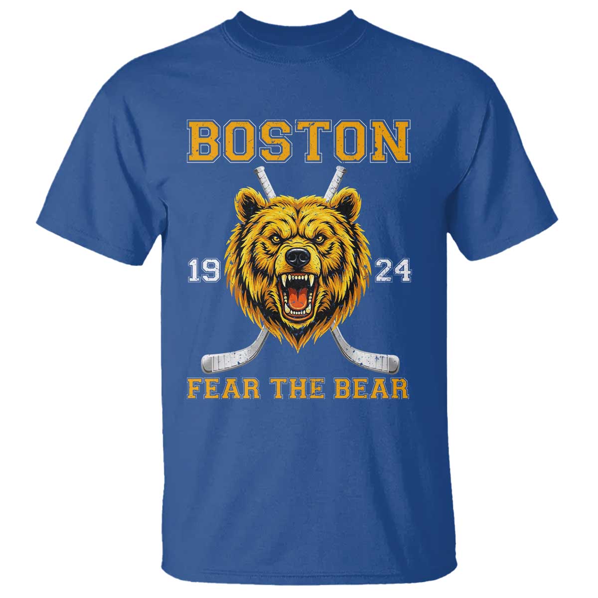 Boston Ice Hockey T Shirt Retro Vintage Fear The Bear