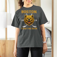 Boston Ice Hockey T Shirt For Women Retro Vintage Fear The Bear