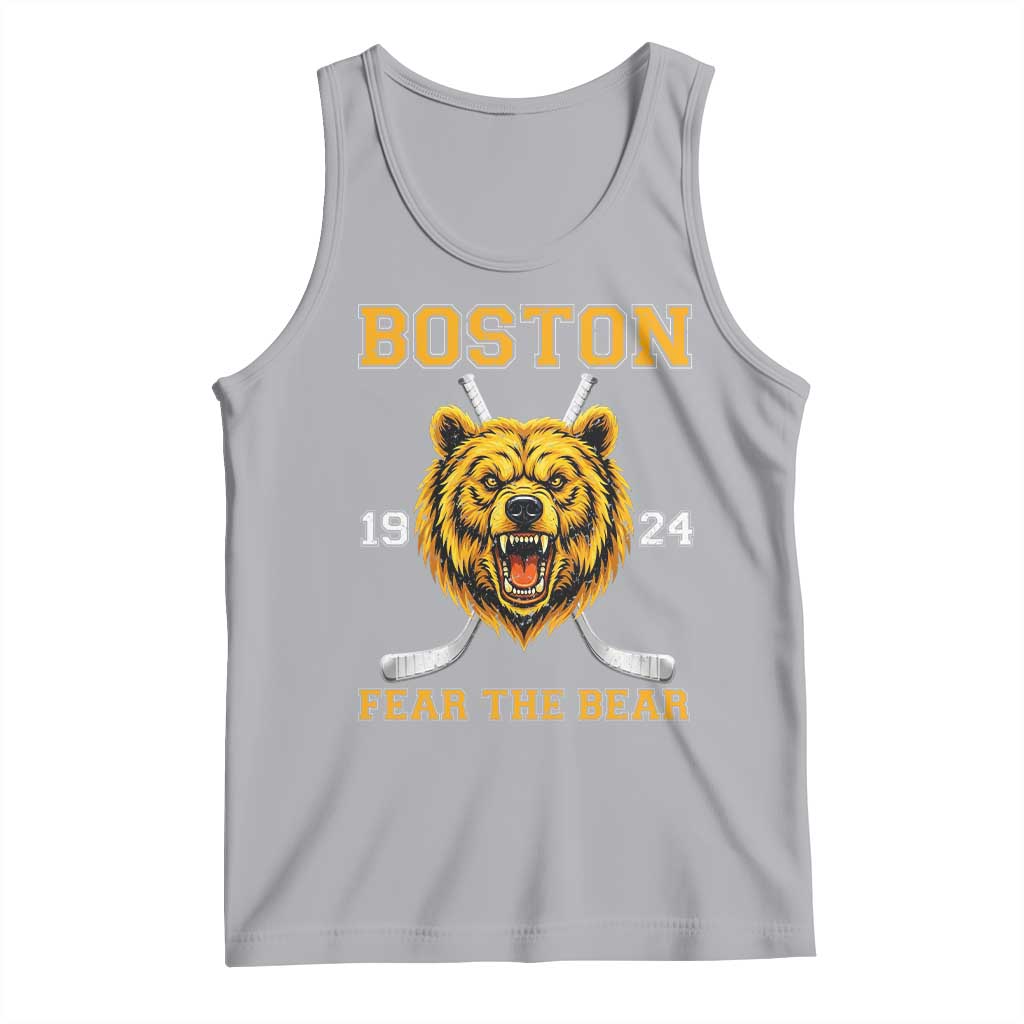 Boston Ice Hockey Tank Top Retro Vintage Fear The Bear