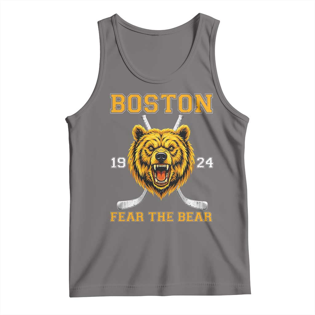 Boston Ice Hockey Tank Top Retro Vintage Fear The Bear