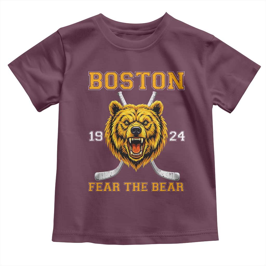 Boston Ice Hockey Toddler T Shirt Retro Vintage Fear The Bear