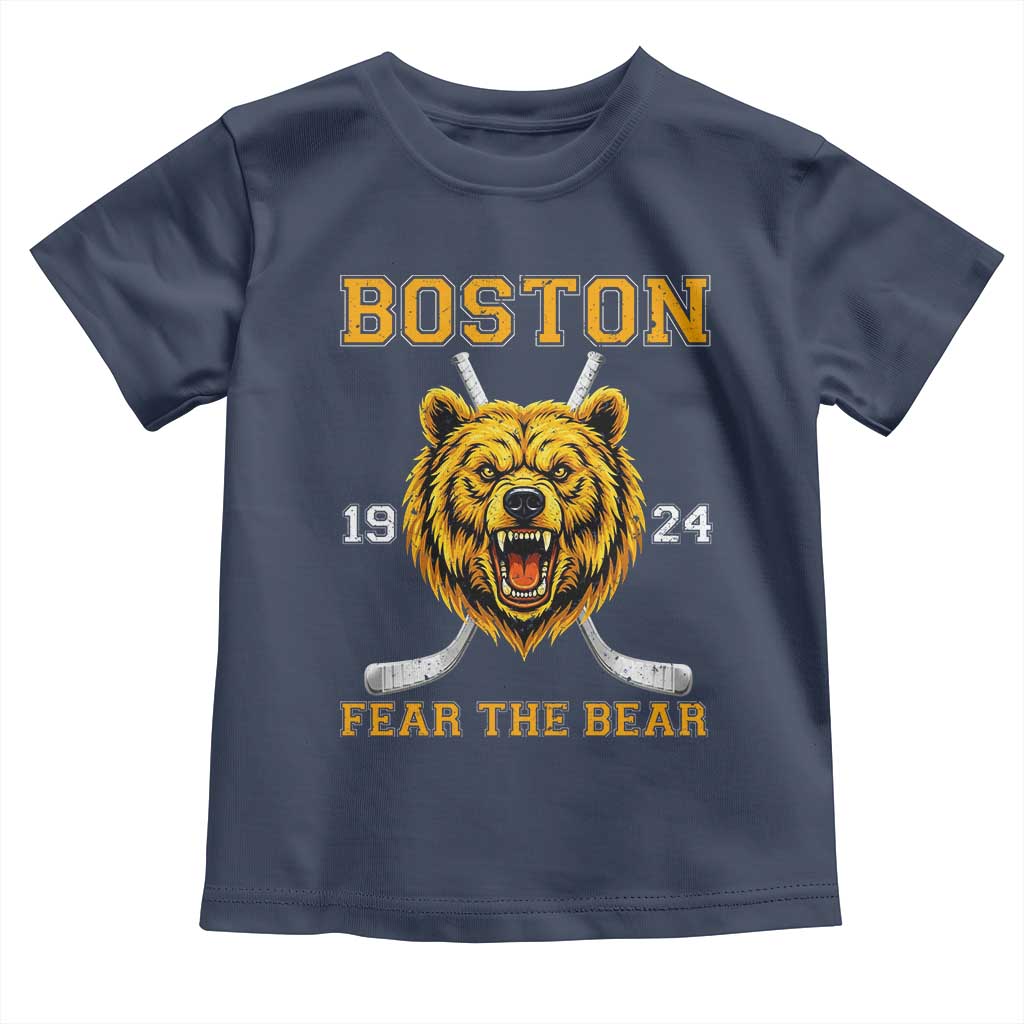 Boston Ice Hockey Toddler T Shirt Retro Vintage Fear The Bear