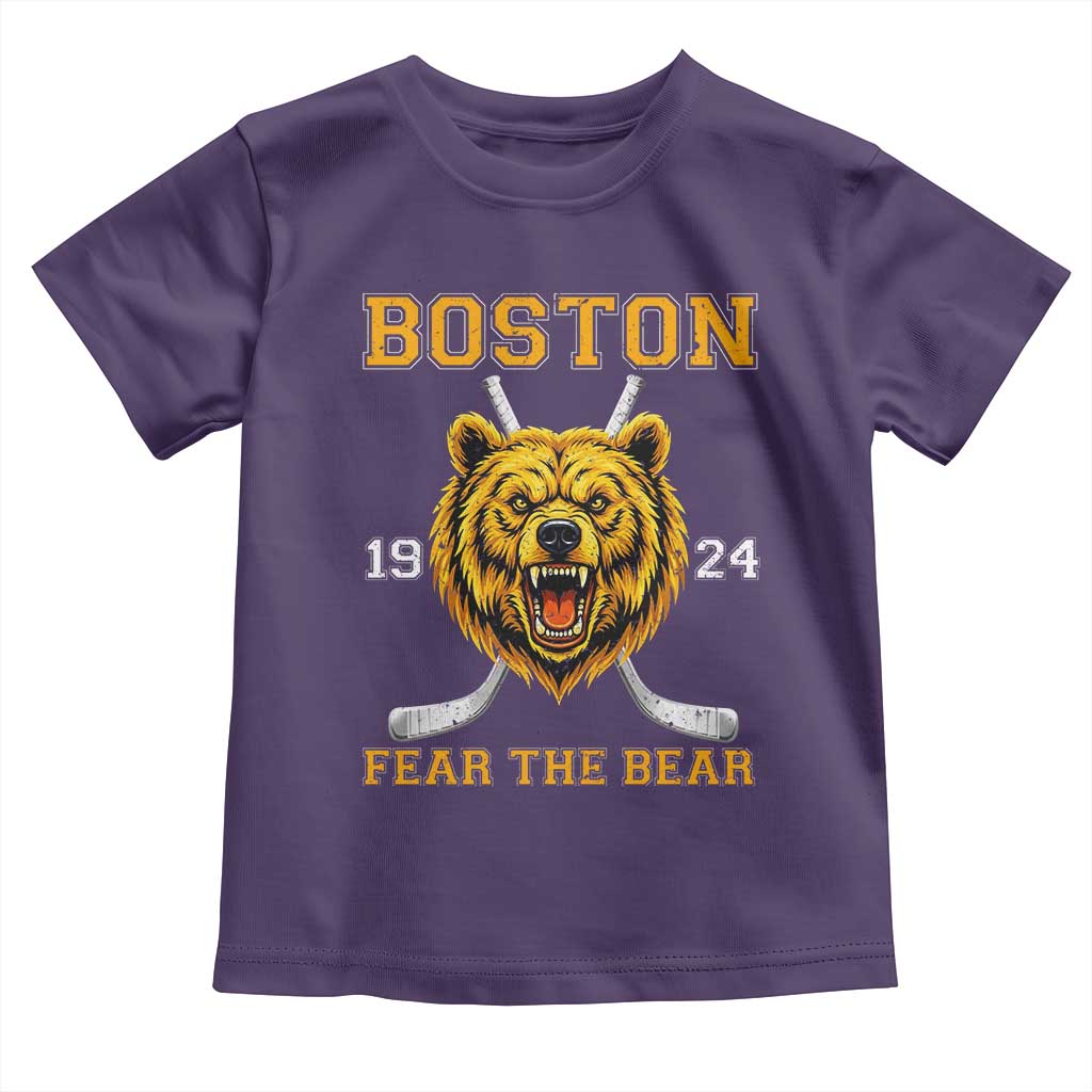 Boston Ice Hockey Toddler T Shirt Retro Vintage Fear The Bear