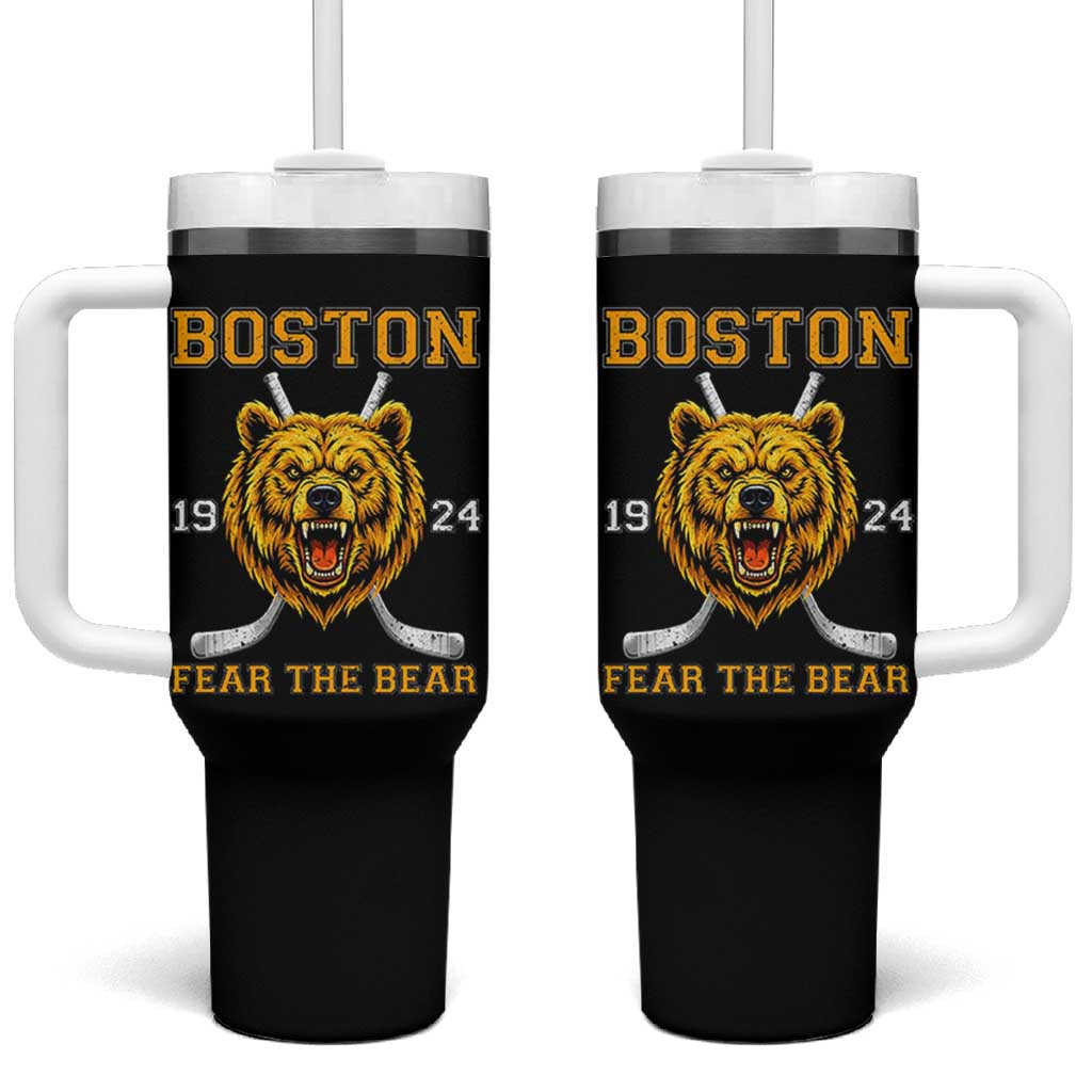 Boston Ice Hockey Tumbler With Handle Retro Vintage Fear The Bear