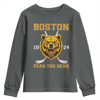 Boston Ice Hockey Youth Sweatshirt Retro Vintage Fear The Bear
