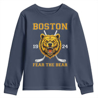 Boston Ice Hockey Youth Sweatshirt Retro Vintage Fear The Bear