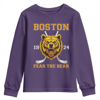 Boston Ice Hockey Youth Sweatshirt Retro Vintage Fear The Bear